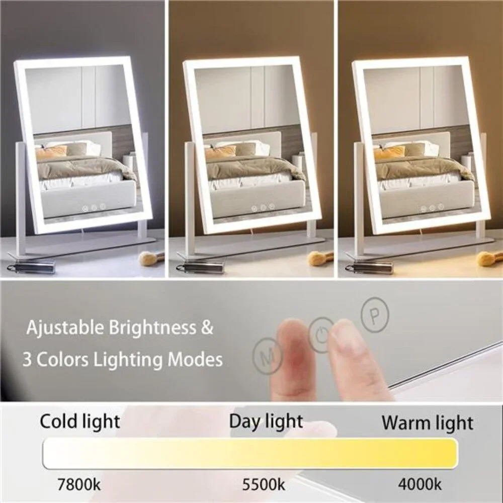 Lighted Makeup Mirror, Hollywood Vanity Mirror with Lights, Three Color